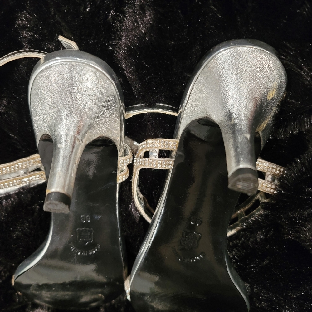 Silver Rhinestone Sandals - Picture 4 of 5